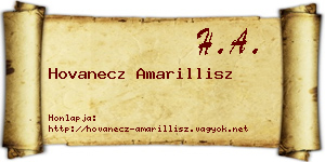 Hovanecz Amarillisz névjegykártya